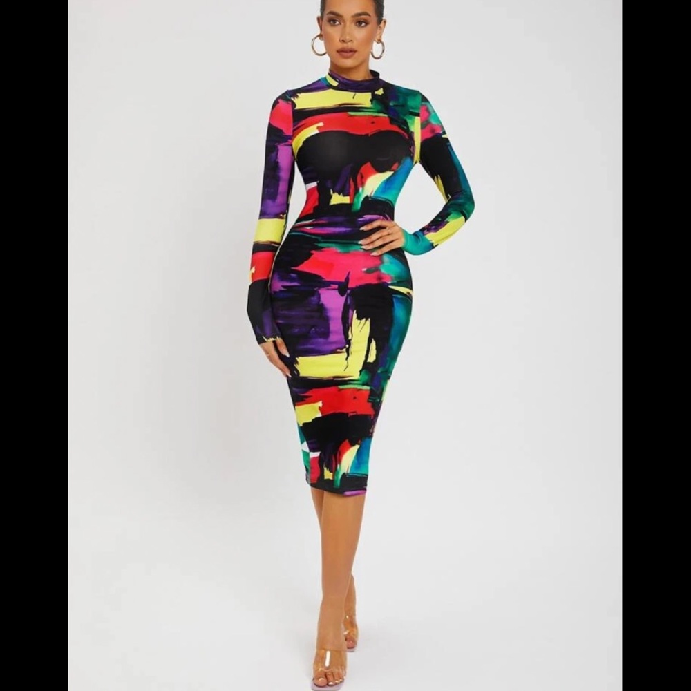 Colorblock Midi Dress - Picture 4 of 6